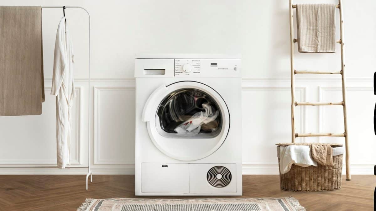 Washing machine in laundry room