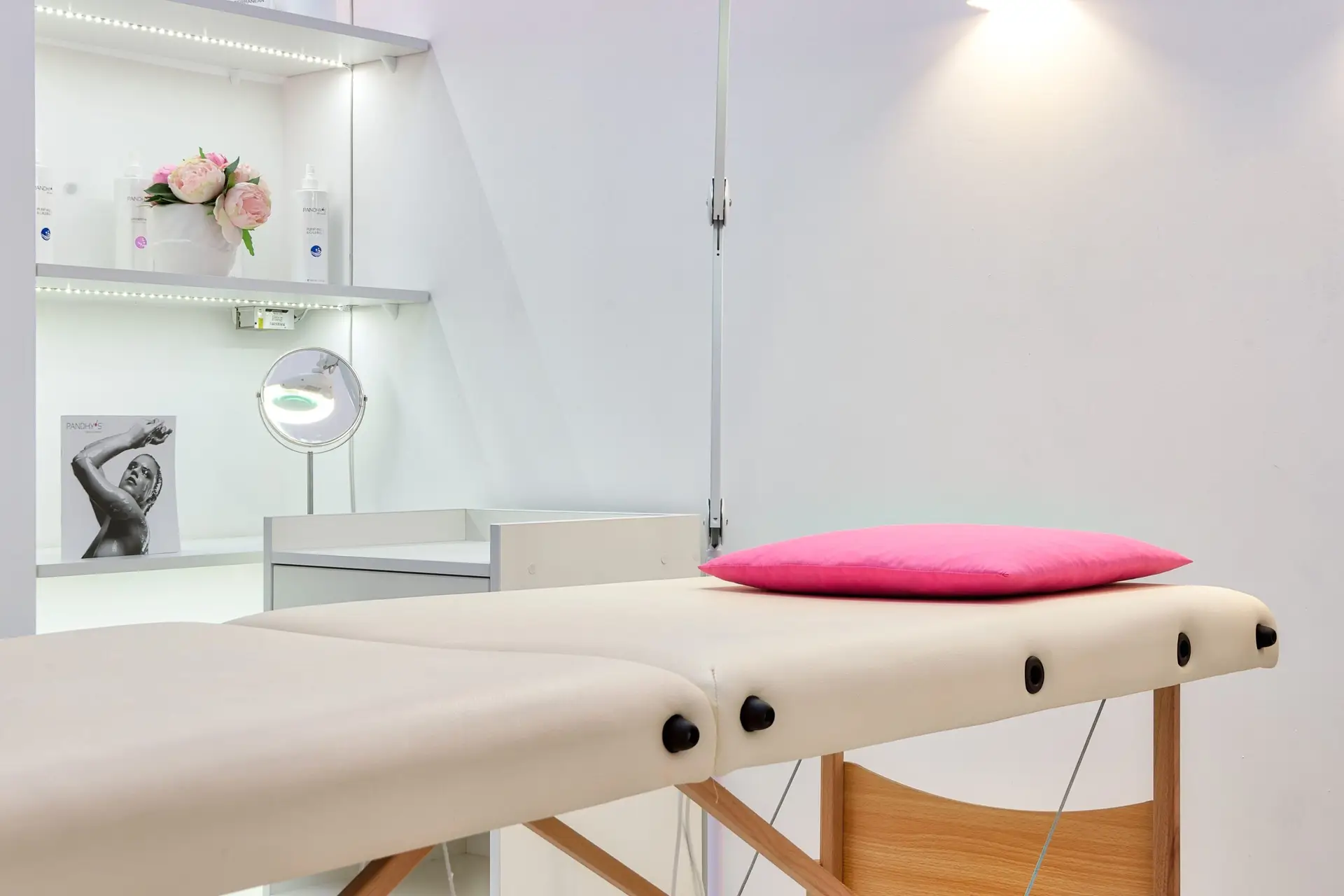 Bright spa treatment room representing commercial cleaning for salons and spas in The Colony TX